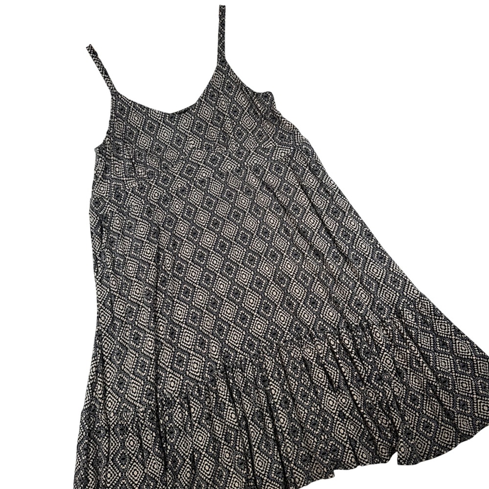 Torrid Mini Dress Women 3 Black White Geometric Diamond Tiered Ruffle 15063300